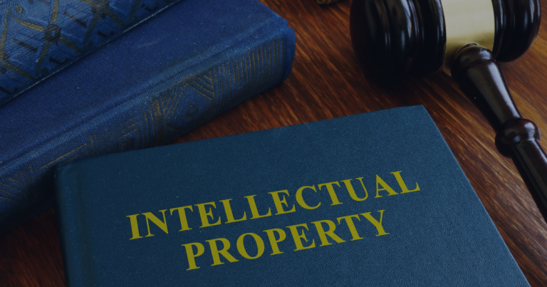 An intellectual property law book placed on the table